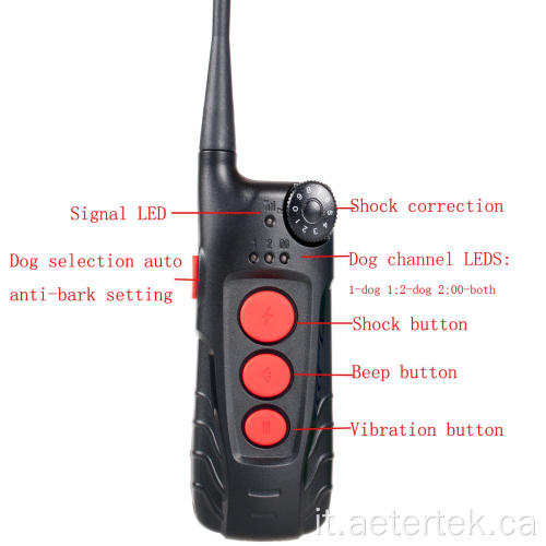 Collare antiurto per cani Aetertek AT-918C 2 ricevitori